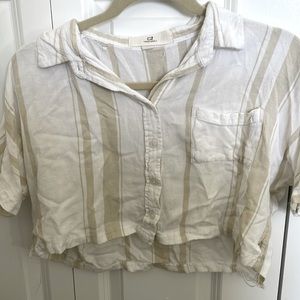 Thread & Supply Button Up Crop Cubano Tee